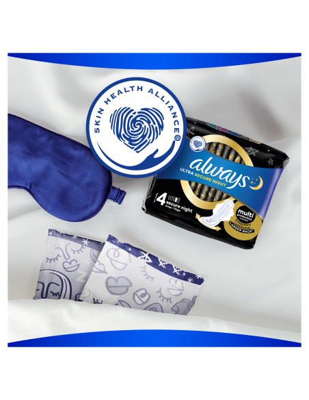 KAST 12 tk! Always Ultra Secure Night Size 4 Hügieenisidemed Tiibadega, 12 tk