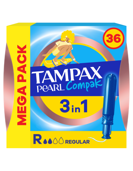 KAST 4 tk! Tampax Compak Pearl Regular Tampoonid Aplikaatoriga, 36 tk 