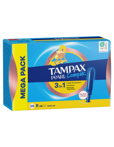 KAST 4 tk! Tampax Compak Pearl Regular Tampoonid Aplikaatoriga, 36 tk 