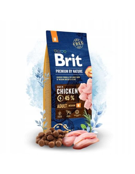 Brit Premium by Nature Adult M koeratoit, 15 kg