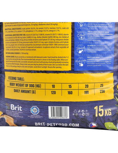 Brit Premium by Nature Adult M koeratoit, 15 kg