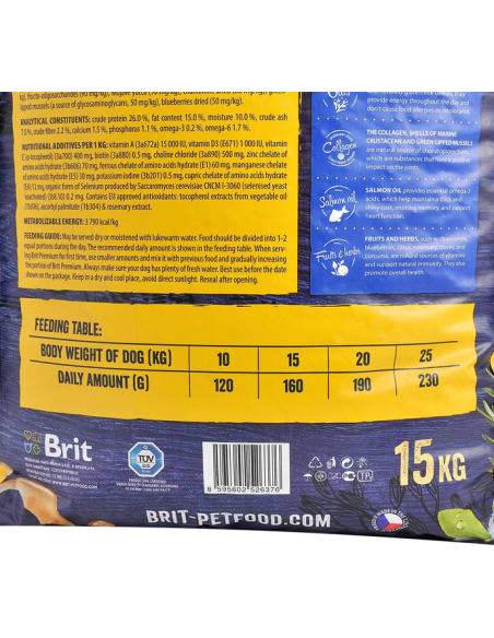 Brit Premium by Nature Adult M koeratoit, 15 kg