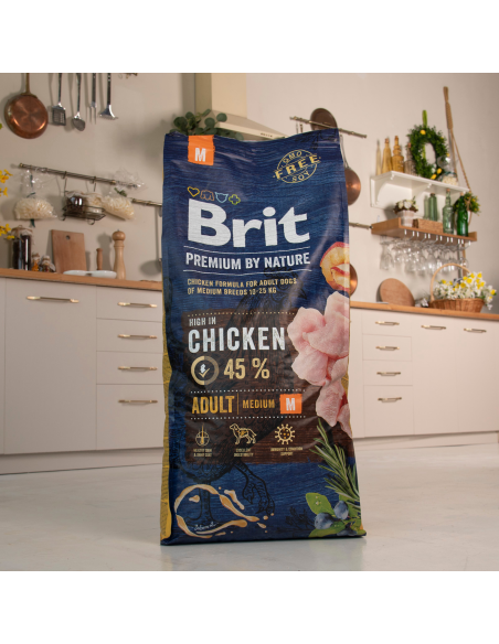Brit Premium by Nature Adult M koeratoit, 15 kg