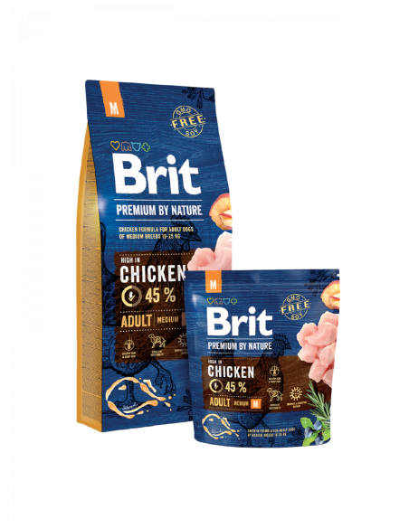 Brit Premium by Nature Adult M koeratoit, 15 kg