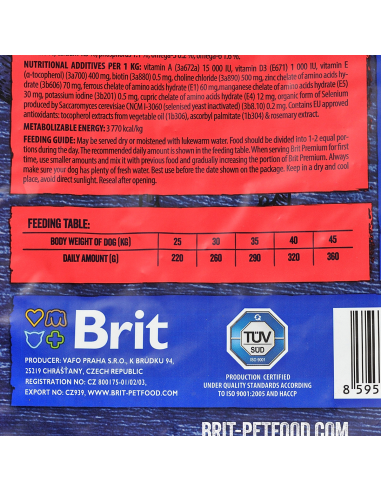 Brit Premium by Nature Adult L koeratoit, 15 kg