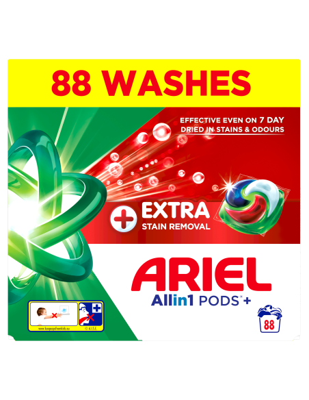 Ariel All-in-1 PODS +Extra Clean Power Pesukapslid, 88 Pesukorda