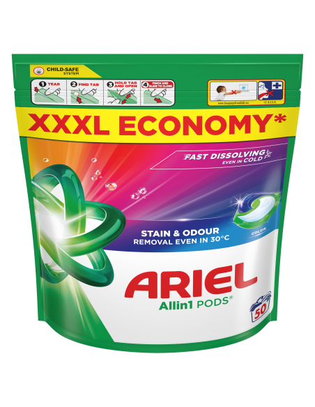 Ariel All-in-1 PODS Color Pesukapslid, 50 Pesukorda