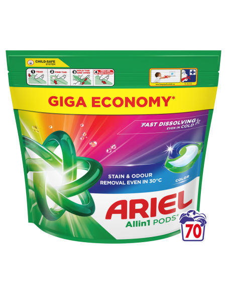 KAST 2 tk! Ariel All-in-1 PODS Color Pesukapslid, 70 Pesukorda