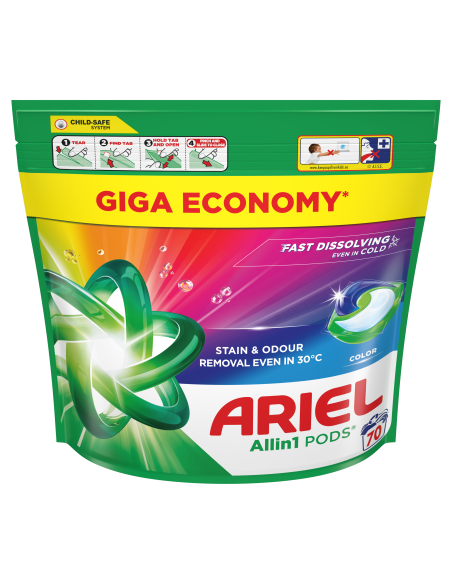 KAST 2 tk! Ariel All-in-1 PODS Color Pesukapslid, 70 Pesukorda