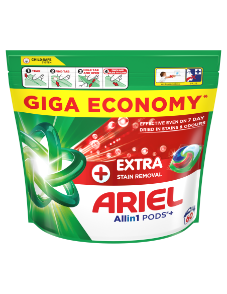 KAST 2 tk! Ariel All-in-1 PODS +Extra Clean Power Pesukapslid, 60 Pesukorda