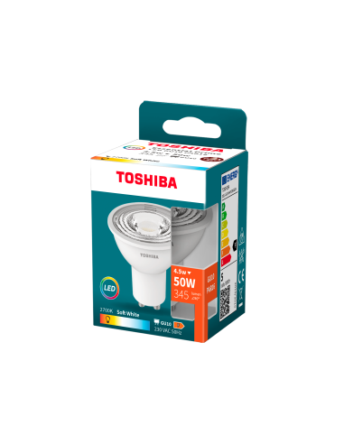Toshiba LED 4,5W (50W) GU10 soe valge 385lm