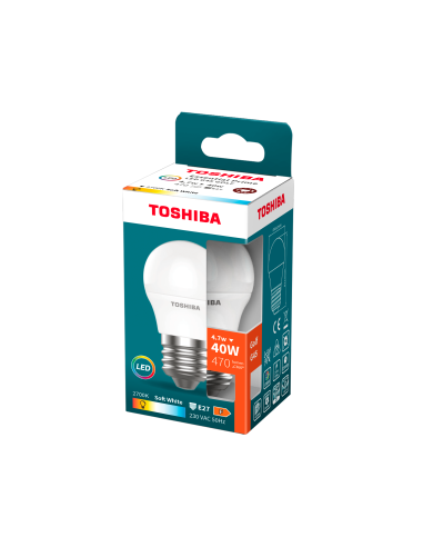 Toshiba LED 4,7W (40W) E27 soe valge G45 matt...