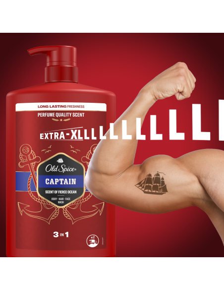 Old Spice Captain Meeste Dušigeel Ja Šampoon, 1000 ml