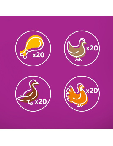 WHISKAS hõrgutised (80x85g) Linnuliha -...