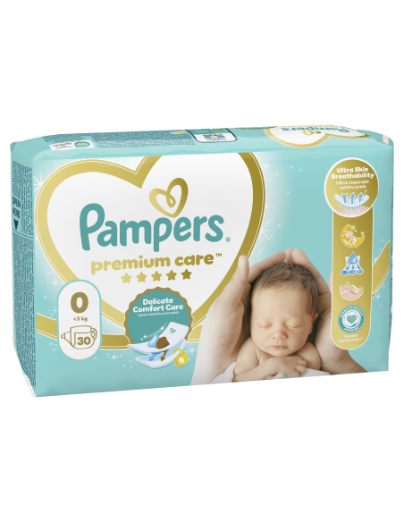 KAST 4 tk! Pampers Premium Care Mähkmed,  Suurus 0 (Mini), <3 Kg, 30 Mähet
