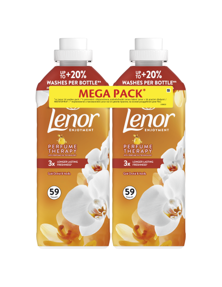 KAST 4 tk! LENOR Pesuloputusvahend Gold Orchid & Vanilla 2 x 1.239 L (118 Pesukorda)