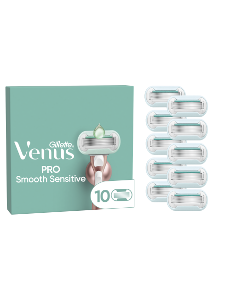 Gillette Venus Deluxe Smooth Sensitive Rosegold Raseerija Varuterad, 10 tk
