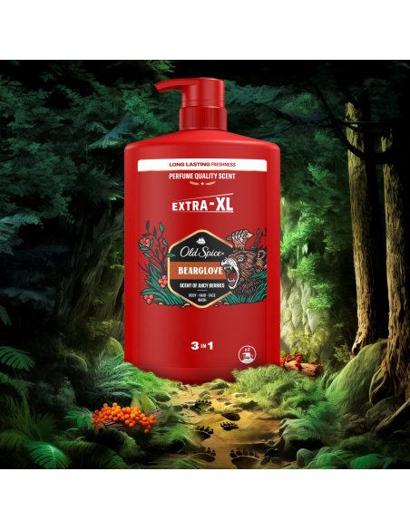 KAST 4 tk! Old Spice Bearglove Meeste Dušigeel Ja Šampoon, 1000 ml