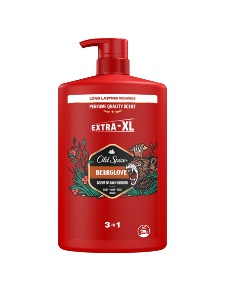 KAST 4 tk! Old Spice Bearglove Meeste Dušigeel Ja Šampoon, 1000 ml