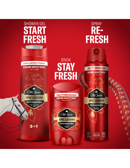 KAST 6 tk! Old Spice Epic Legend Meeste Dušigeel Ja Šampoon, 400 ml