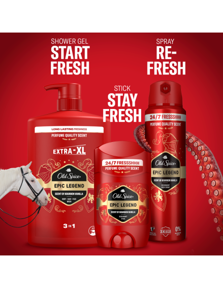 Old Spice Epic Legend Meeste Dušigeel Ja Šampoon, 1000 ml