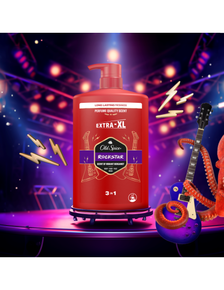 Old Spice Rockstar Meeste Dušigeel Ja Šampoon, 1000 ml
