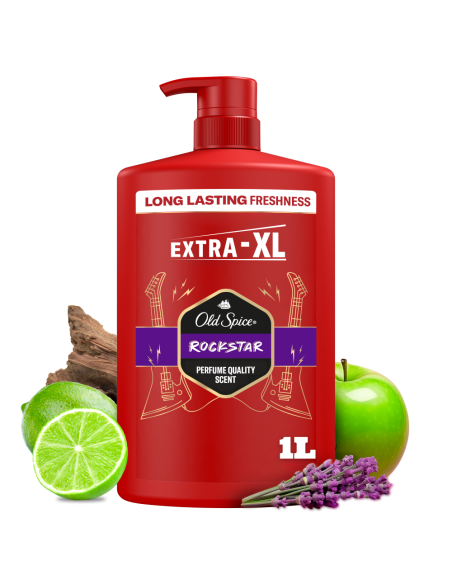 KAST 4 tk! Old Spice Rockstar Meeste Dušigeel Ja Šampoon, 1000 ml