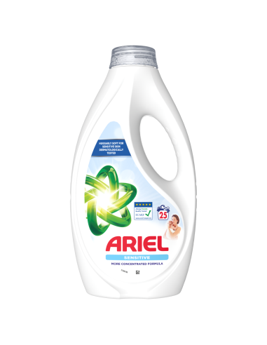 Ariel Sensitive Pesugeel, 25 Pesukorda, 1.125 L