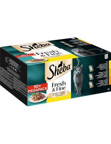 SHEBA Fresh&Fine Linnuliha Maitsed (50x50g) -...