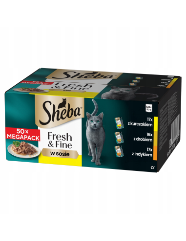 SHEBA Fresh&Fine Linnuliha Maitsed (50x50g) -...