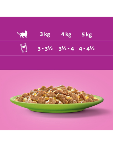 Whiskas Adult (40x85g) Märgtoit Täiskasvanud Kassidele Veiseliha, Kana, Lõhe, Tuunikala Tarretises