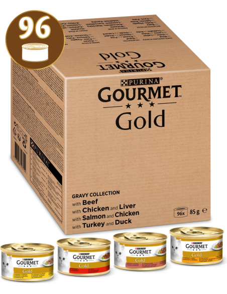 Purina Gourmet Gold kastmes veiseliha, lõhe, kalkun, kana (96x85g) 