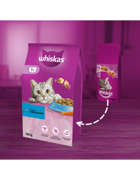 WHISKAS Adult kassi kuivtoit tuunikalaga 14 kg