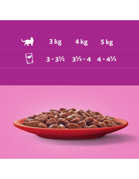 WHISKAS hõrgutised (80x85g) Classic Meals Märgtoit Täiskasvanud Kassidele Kastmes (veiseliha, kana, lambaliha, linnuliha)