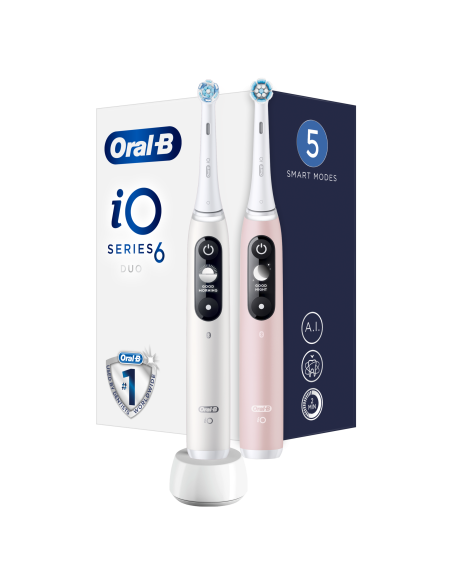 iOM6d.2I6.1 Oral-B iO6 Duo Pack elektriline hambahari White + Pink Sand Extra Käepide