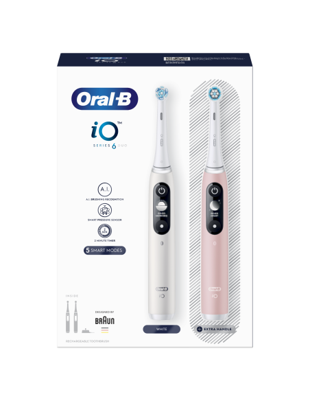 iOM6d.2I6.1 Oral-B iO6 Duo Pack elektriline hambahari White + Pink Sand Extra Käepide