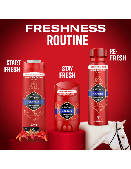 KAST 3 tk! Old Spice Captain Meeste Pulkdeodorant, 2x50 ml