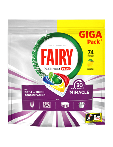 Fairy Our 30 Minute Miracle Platinum Plus nõudepesumasina tabletid 74 tk