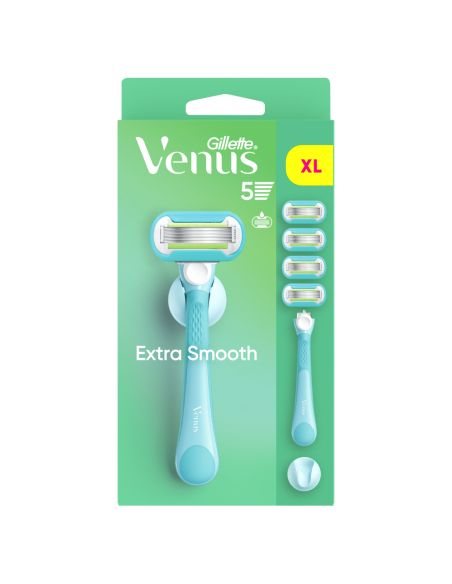 Gillette Venus Extra Smooth raseerija naistele 4 vahetustera ja seinahoidik