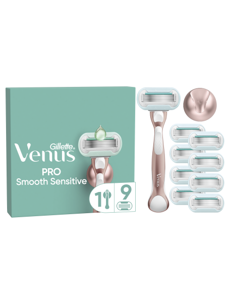 KAST 20 tk! Gillette Venus Deluxe Smooth Sensitive Rosegold Raseerija + 9 Tera