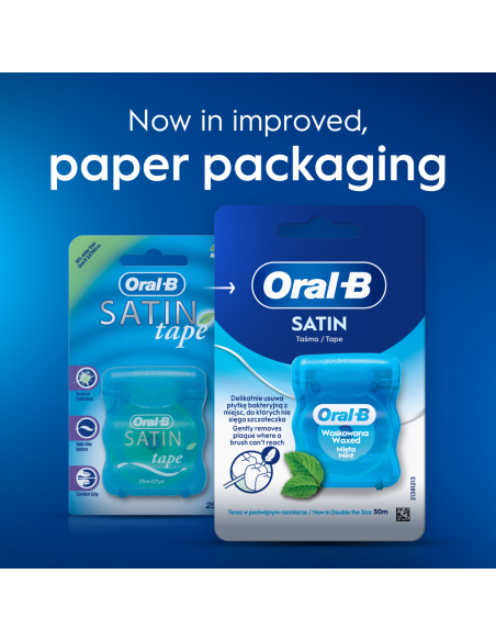 Oral-B Satin Tape Mint Vahatatud Hambaniit 50 m