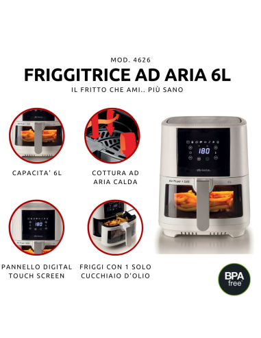 4626 Ariete Airy Fryer 6L kuumaõhufritüür valge