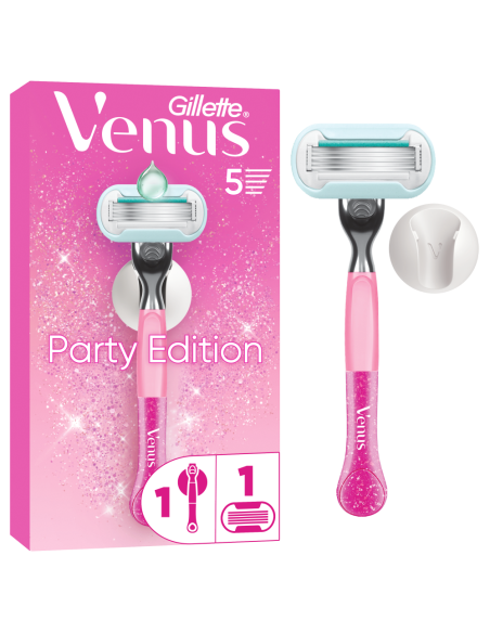 Gillette Venus Party Edition raseerija, 1 vahetustera, seinahoidik