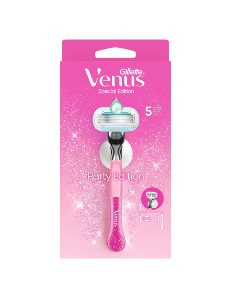 Gillette Venus Party Edition raseerija, 1 vahetustera, seinahoidik
