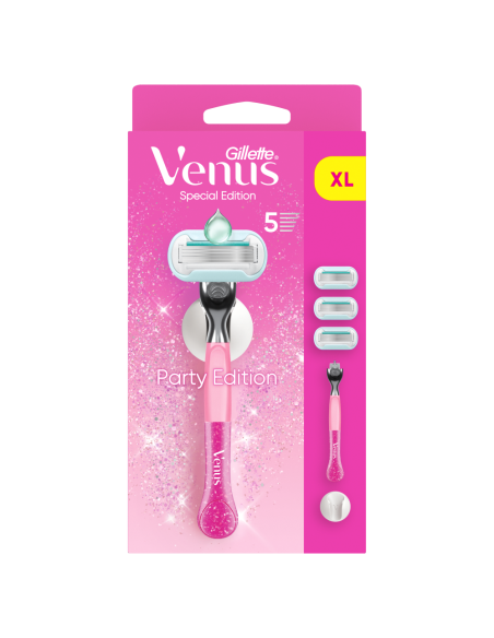 Gillette Venus Party Edition raseerija, 3 vahetustera, seinahoidik
