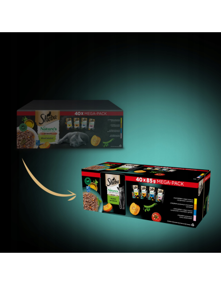 SHEBA Nature’s kassikonserv erinevad maitsed kastmes 40 x 85 g