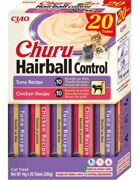 KAST 16 tk! Inaba Churu Hairball Control kassimaius 20x14 g (280 g)