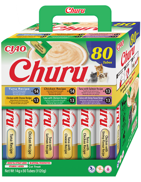 KAST 6 tk! Inaba Churu tuunikala ja kanaga kassimaius 80x14 g (1,12 kg)