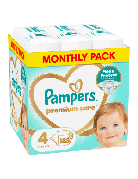 Pampers Premium Care teipmähkmed suurus 4 (9-14 kg) 188 tk