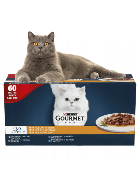 Purina Gourmet Perle kassikonserv mini-fileed kastmes 60x85g
